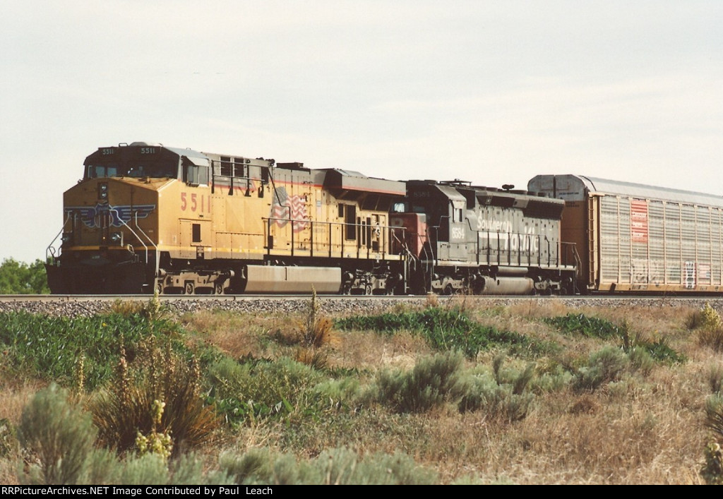 Paused westbound vehicle train